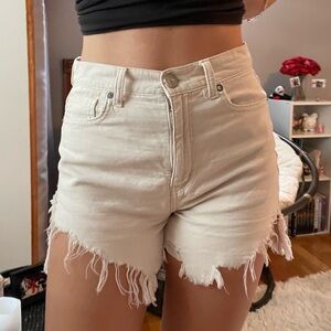 American Eagle Tan Distressed Denim Shorts